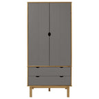 vidaXL Kleiderschrank OTTA Braun&Grau 76,5x53x172 cm Massivholz Kiefer