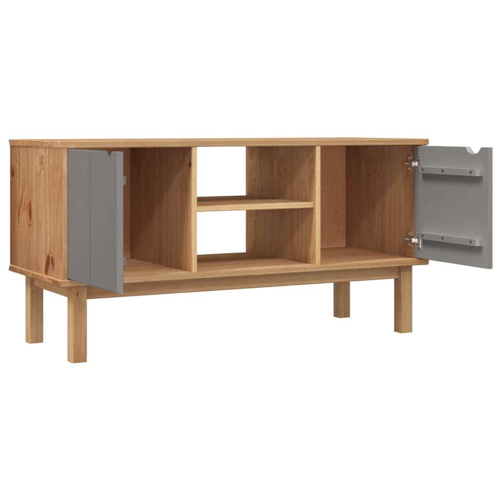 vidaXL TV-Schrank OTTA Braun&Grau 113,5x43x57 cm Massivholz Kiefer