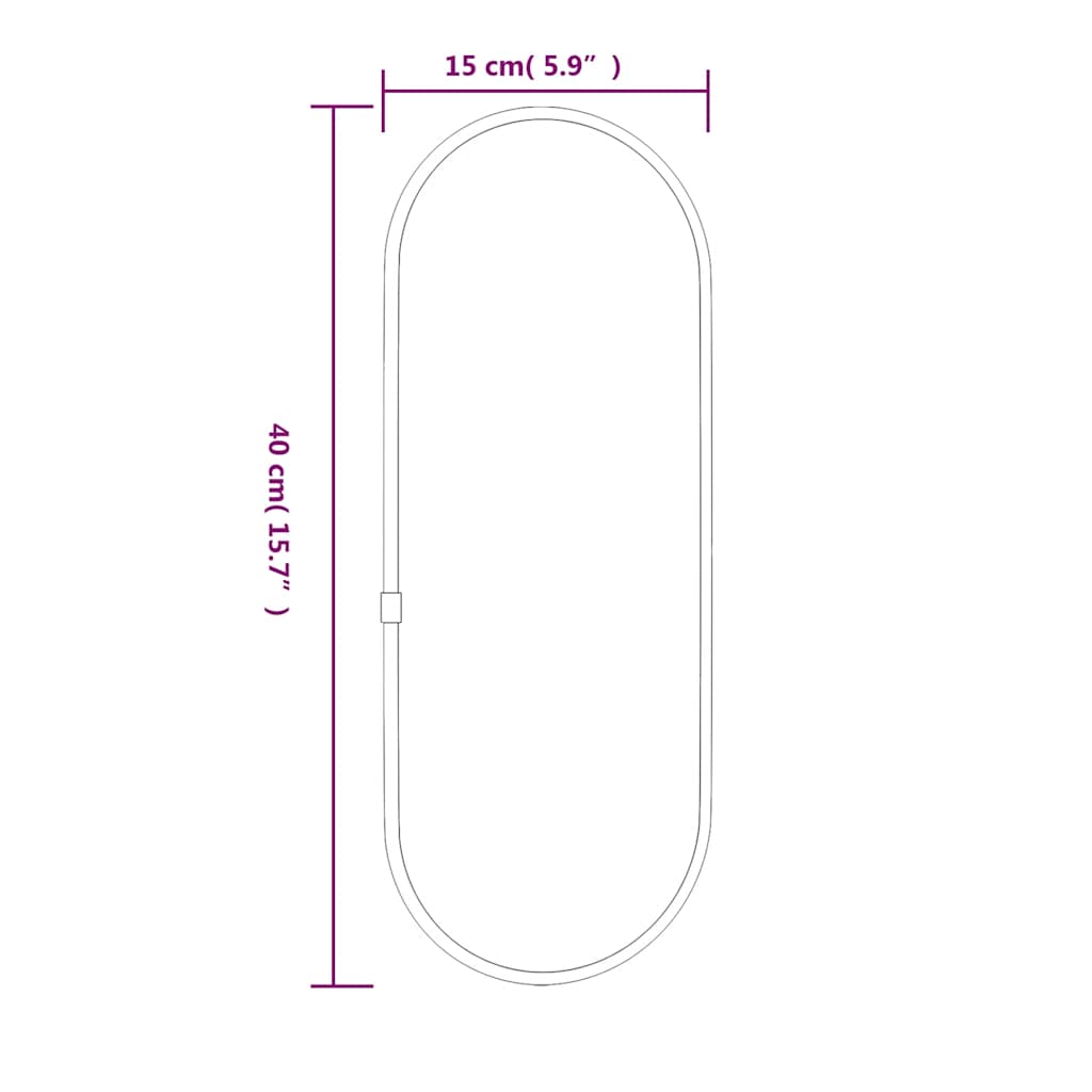 vidaXL Wandspiegel Silbern 40x15 cm Oval