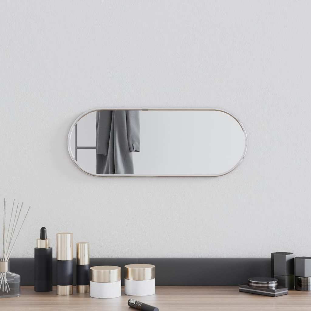 vidaXL Wandspiegel Silbern 40x15 cm Oval