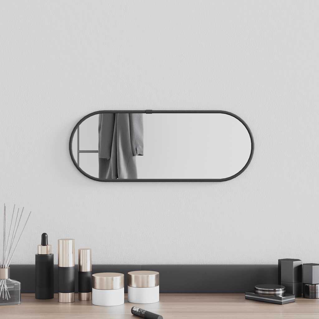 vidaXL Wandspiegel Schwarz 40x15 cm Oval