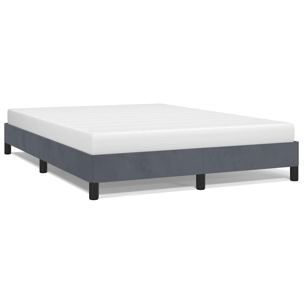 vidaXL Bettgestell ohne Matratze Dunkelgrau 152x203 cm Queen-Size Samt
