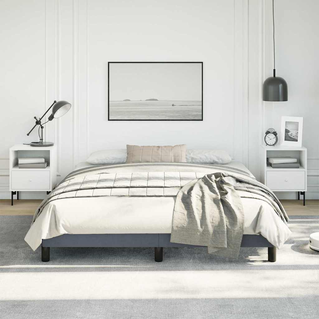 vidaXL Bettgestell ohne Matratze Dunkelgrau 152x203 cm Queen-Size Samt