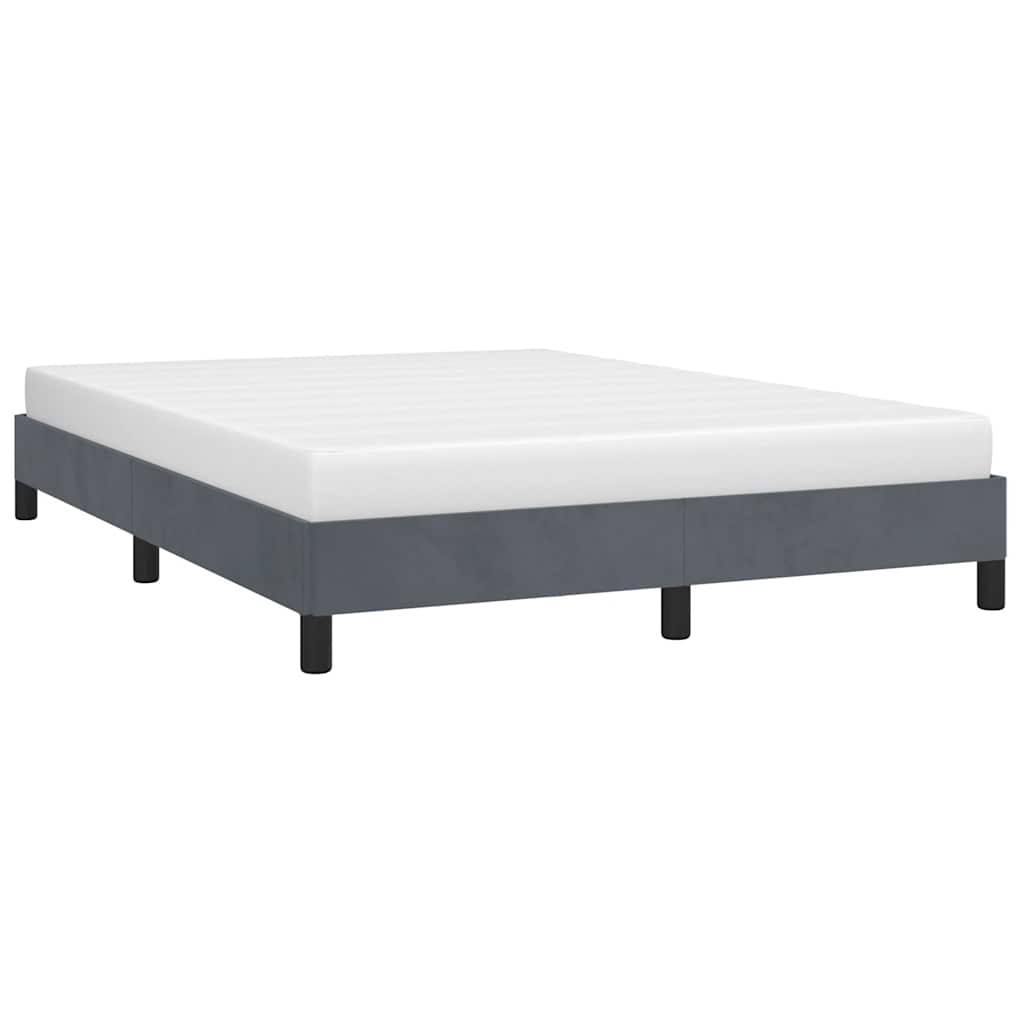 vidaXL Bettgestell ohne Matratze Dunkelgrau 152x203 cm Queen-Size Samt
