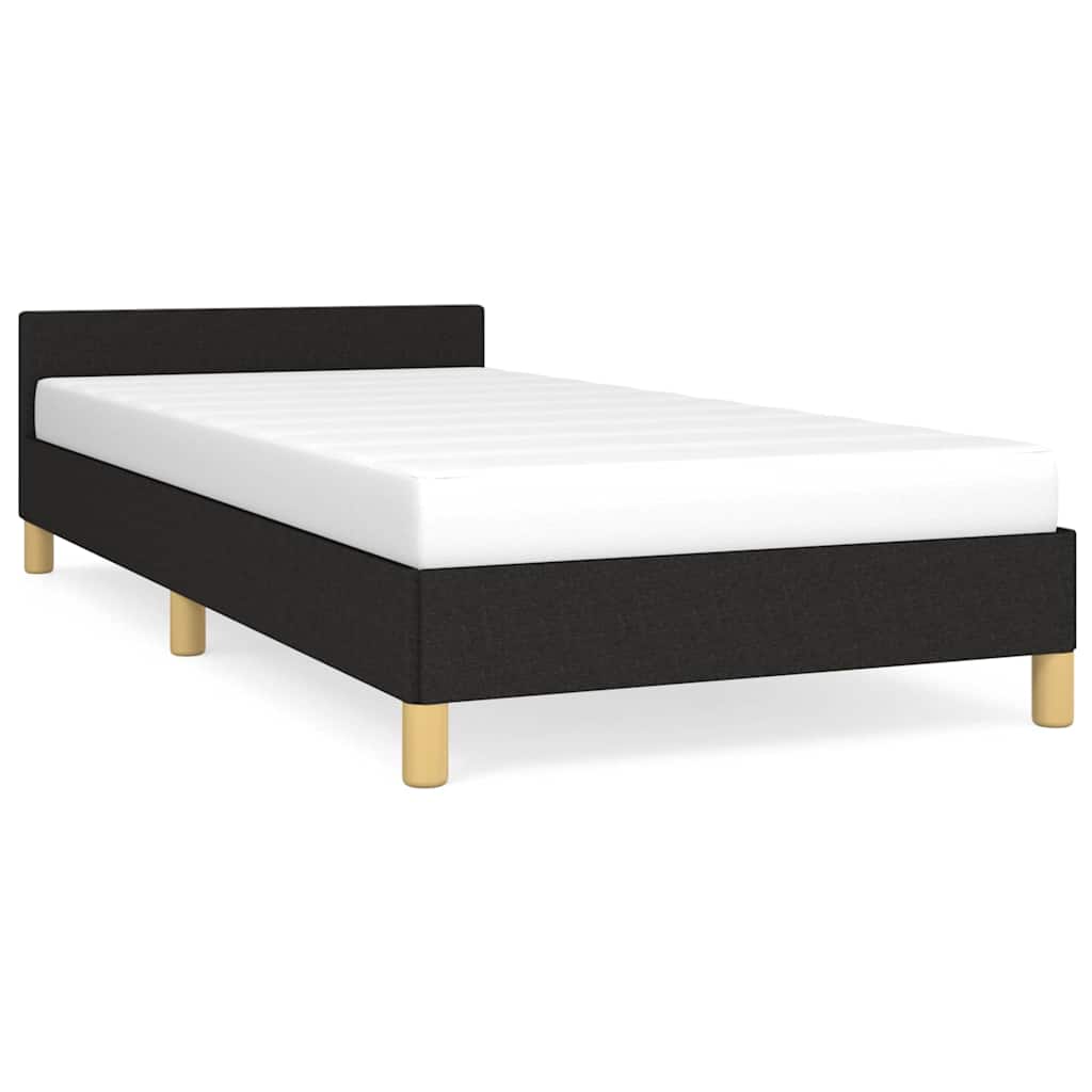 vidaXL Bettgestell mit Kopfteil ohne Matratze Schwarz 80x200 cm Stoff