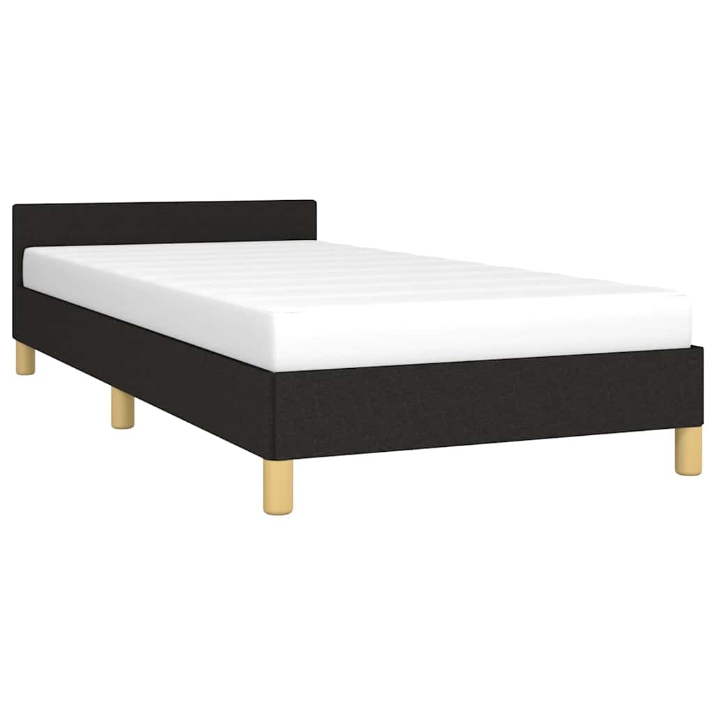 vidaXL Bettgestell mit Kopfteil ohne Matratze Schwarz 80x200 cm Stoff