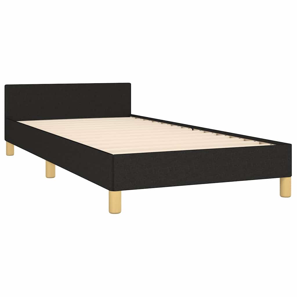 vidaXL Bettgestell mit Kopfteil ohne Matratze Schwarz 80x200 cm Stoff