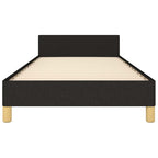 vidaXL Bettgestell mit Kopfteil ohne Matratze Schwarz 80x200 cm Stoff