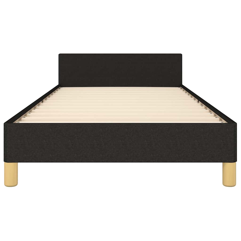 vidaXL Bettgestell mit Kopfteil ohne Matratze Schwarz 80x200 cm Stoff