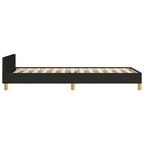 vidaXL Bettgestell mit Kopfteil ohne Matratze Schwarz 80x200 cm Stoff