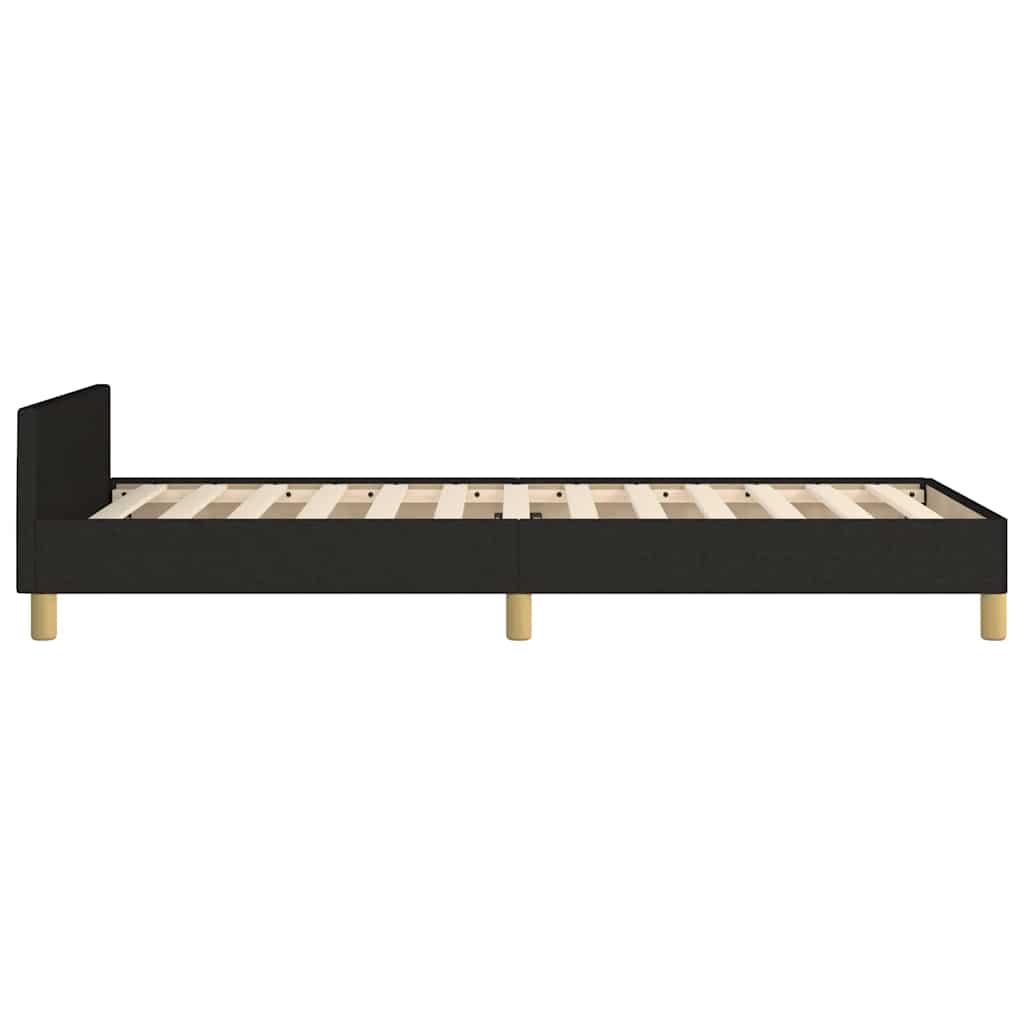 vidaXL Bettgestell mit Kopfteil ohne Matratze Schwarz 80x200 cm Stoff
