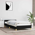vidaXL Bettgestell mit Kopfteil ohne Matratze Schwarz 80x200 cm Stoff