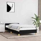 vidaXL Bettgestell mit Kopfteil ohne Matratze Schwarz 80x200 cm Stoff