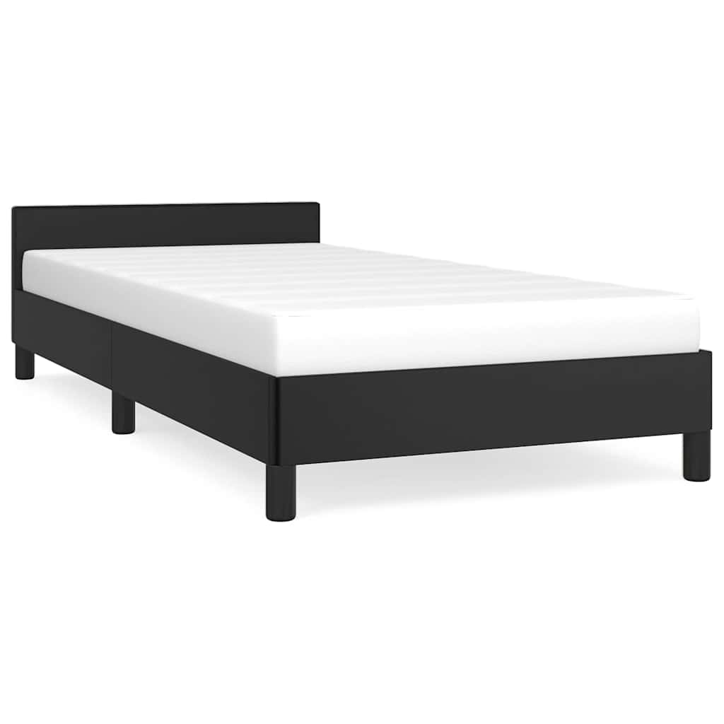 vidaXL Bettgestell mit Kopfteil ohne Matratze Schwarz 80x200 cm