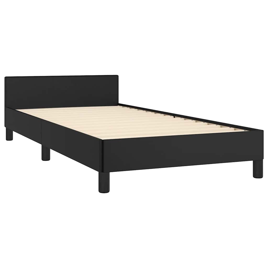 vidaXL Bettgestell mit Kopfteil ohne Matratze Schwarz 80x200 cm