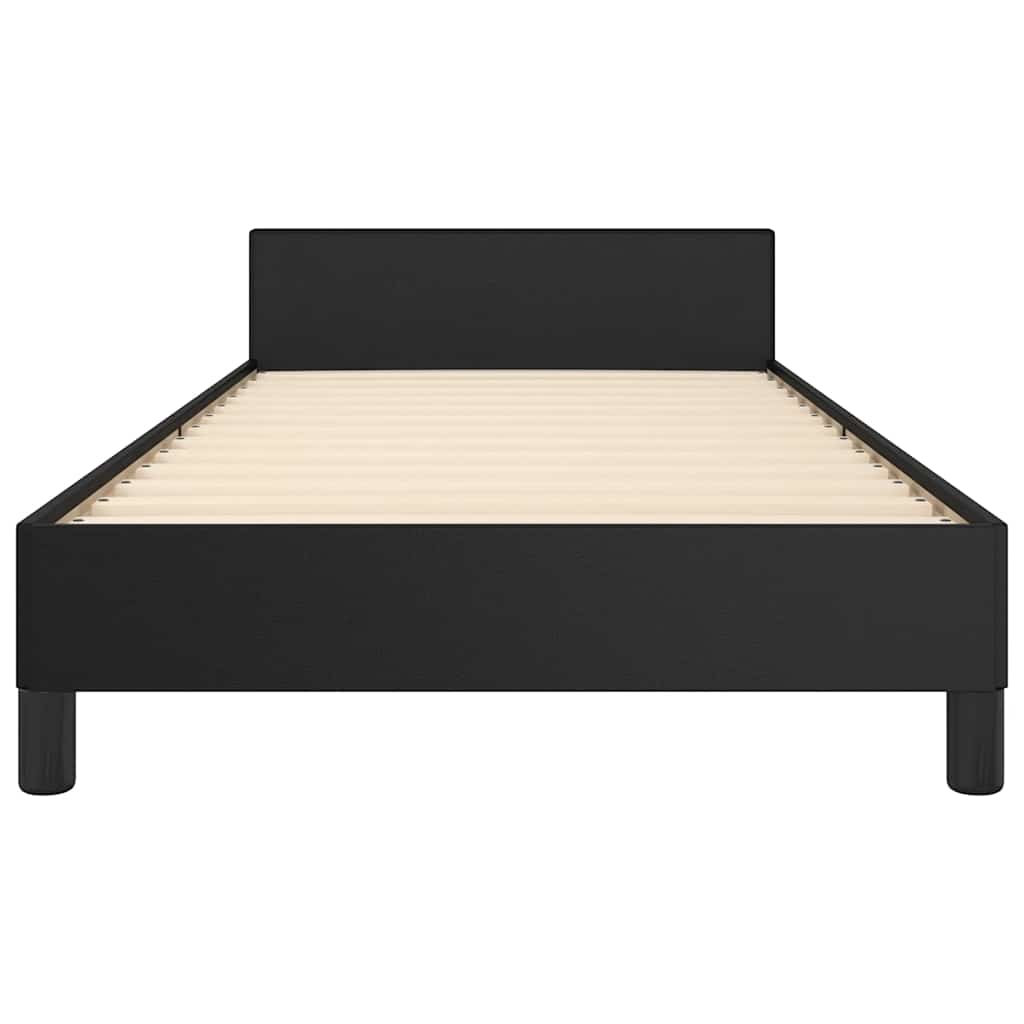 vidaXL Bettgestell mit Kopfteil ohne Matratze Schwarz 80x200 cm