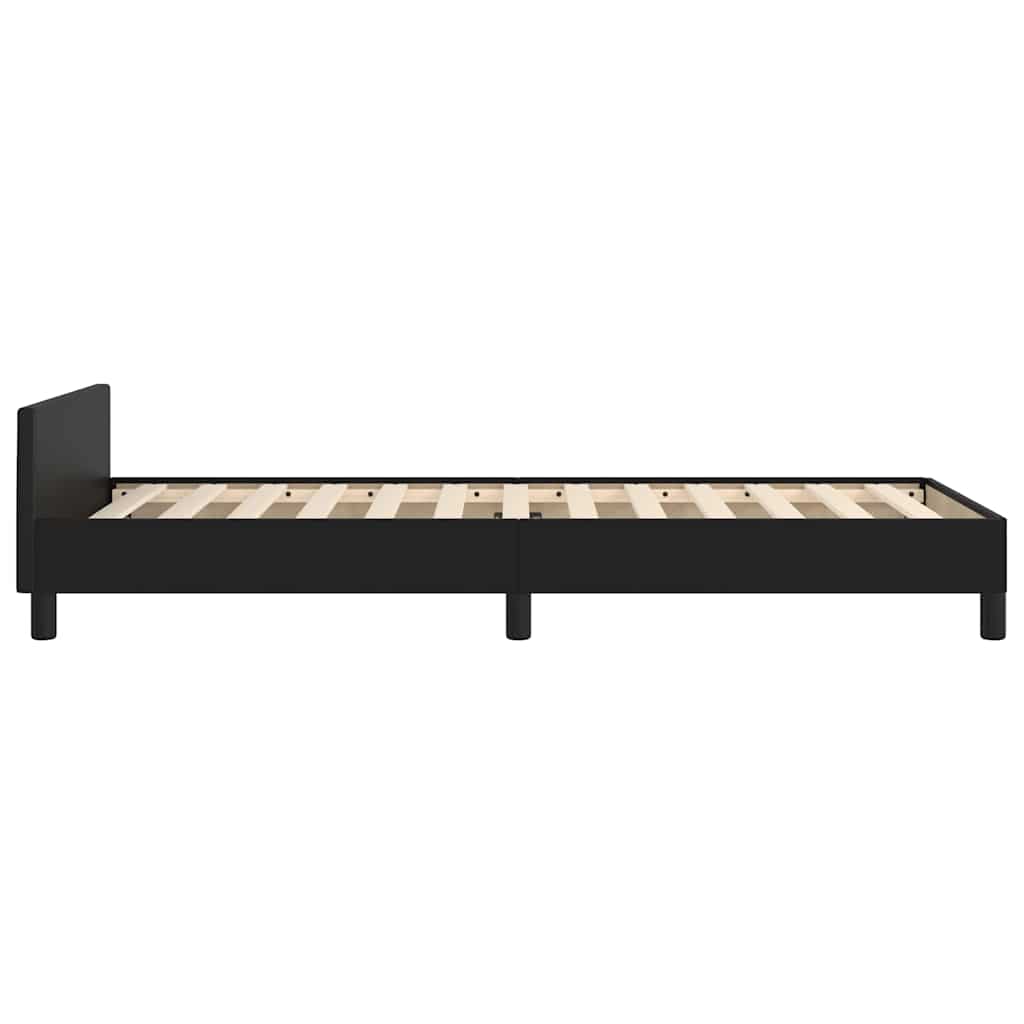 vidaXL Bettgestell mit Kopfteil ohne Matratze Schwarz 80x200 cm