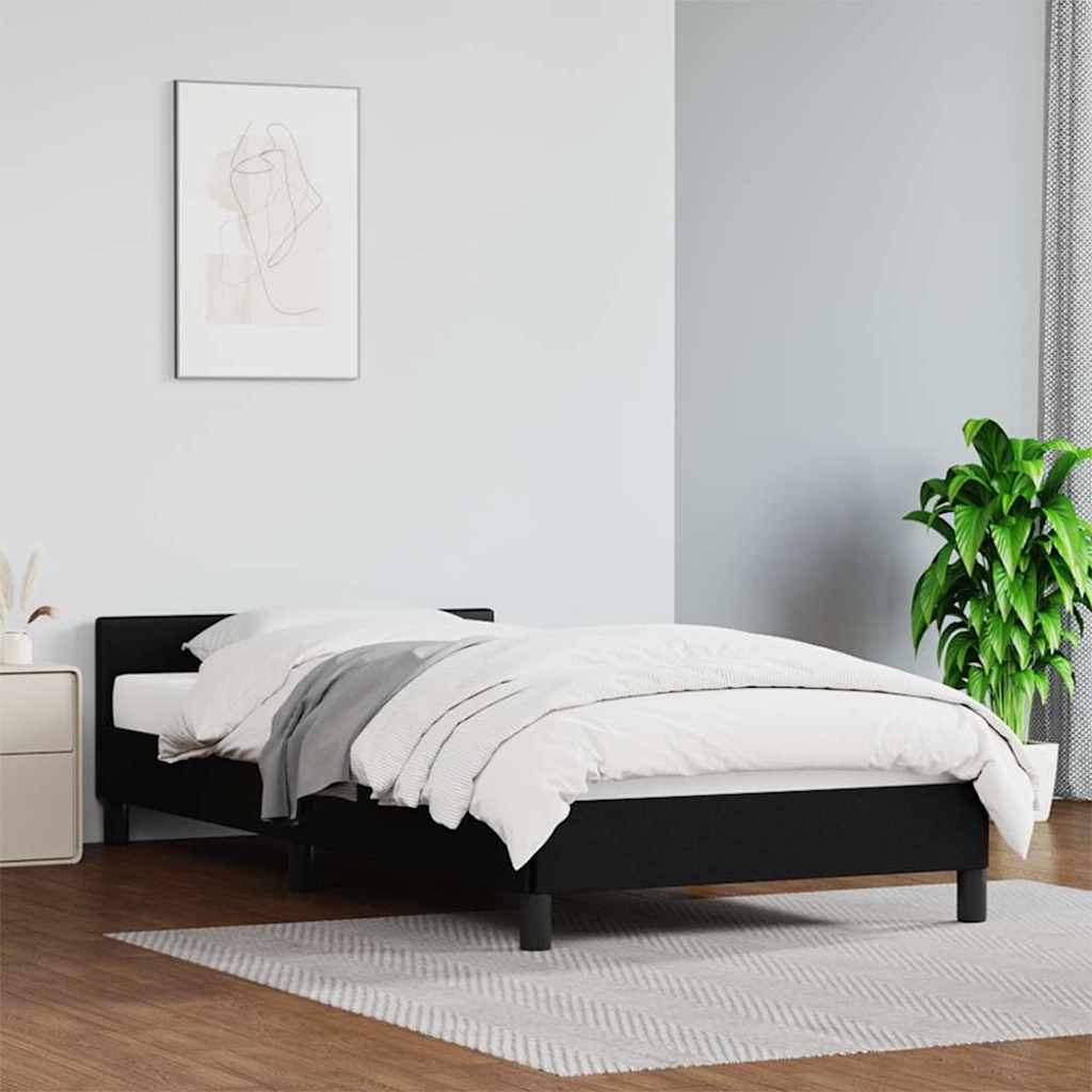 vidaXL Bettgestell mit Kopfteil ohne Matratze Schwarz 80x200 cm