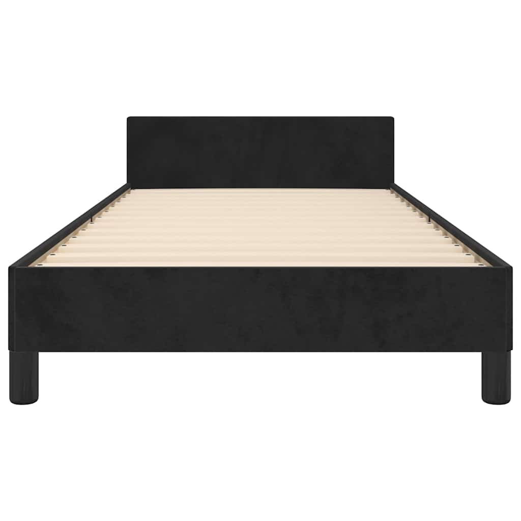 vidaXL Bettgestell mit Kopfteil ohne Matratze Schwarz 80x200 cm Samt