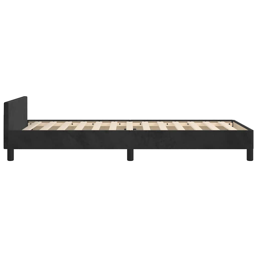 vidaXL Bettgestell mit Kopfteil ohne Matratze Schwarz 80x200 cm Samt