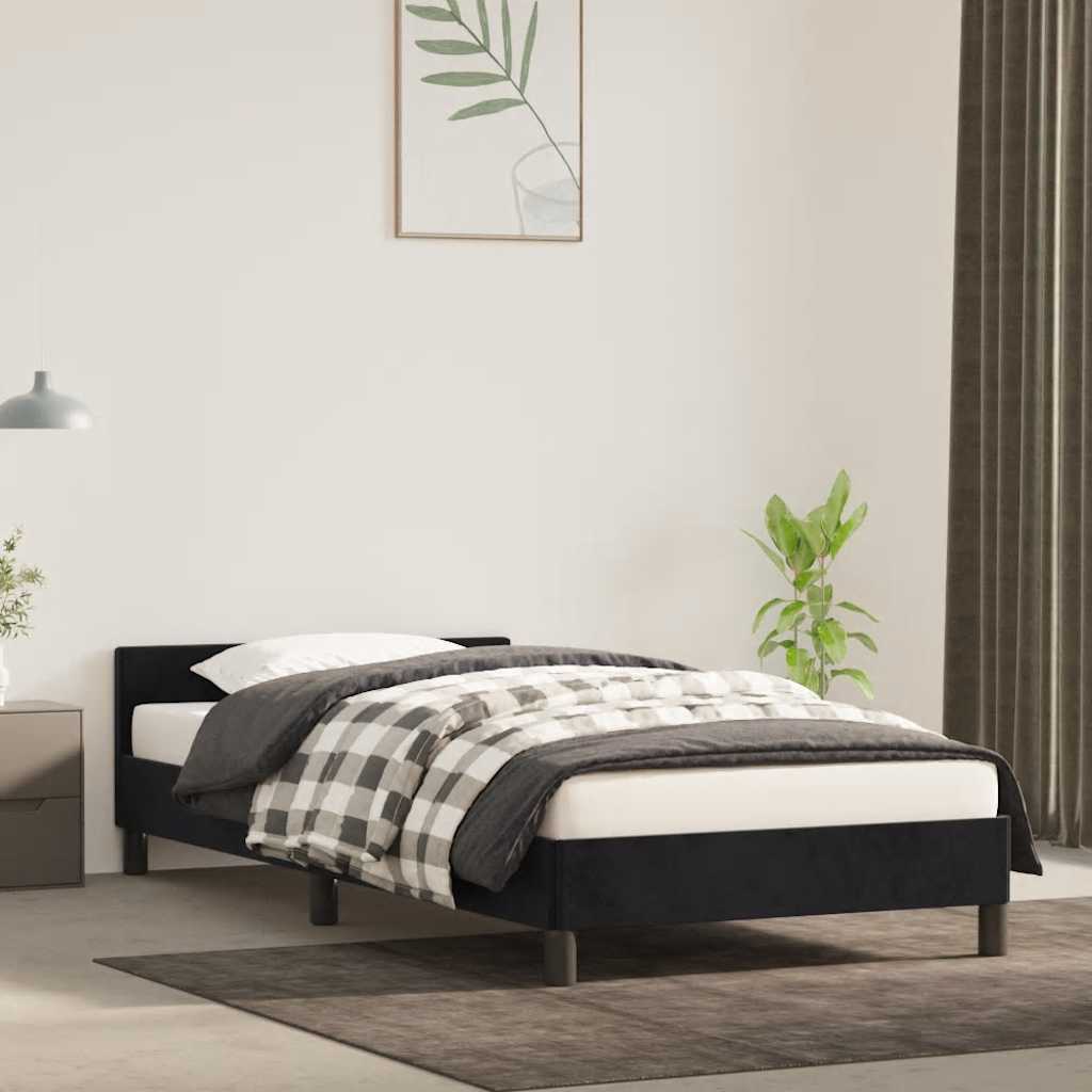 vidaXL Bettgestell mit Kopfteil ohne Matratze Schwarz 80x200 cm Samt