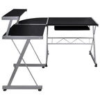 vidaXL Eck-Computertisch Schwarz 132x112x99 cm Holzwerkstoff