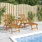 vidaXL Gartenliegen mit Fußteil und Tisch Massivholz Akazie