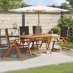 vidaXL Gartenstühle 4 Stk. Klappbar Massivholz Akazie und Textilene