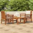 vidaXL 3-tlg. Garten-Lounge-Set mit Kissen Massivholz Akazie