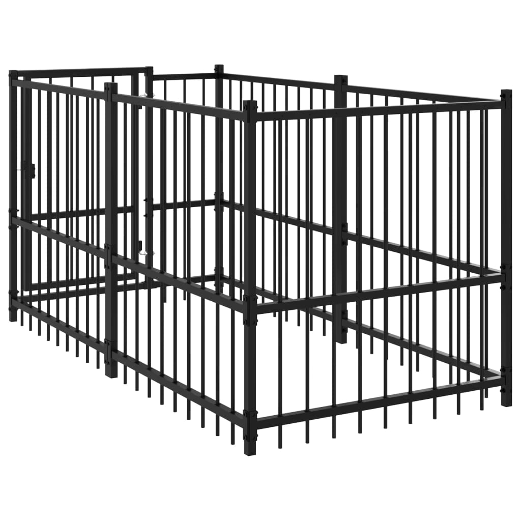 vidaXL Hundezwinger Schwarz 193,5x97x100 cm Stahl