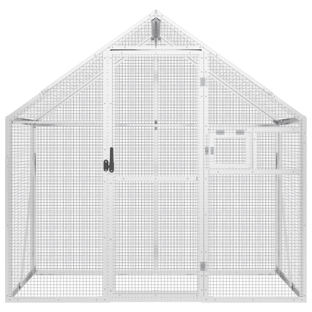 vidaXL Voliere Silbern 179x100x185 cm Aluminium