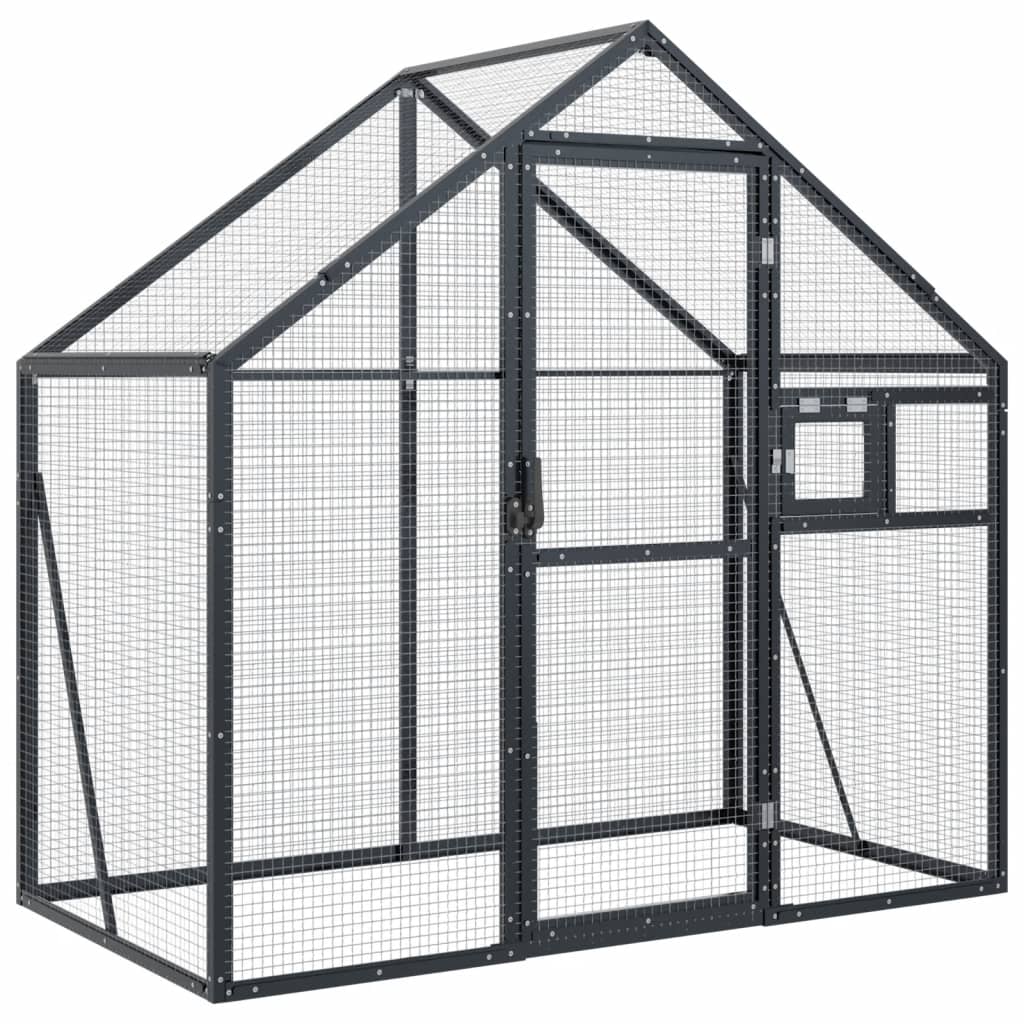 vidaXL Voliere Anthrazit 179x100x185 cm Aluminium