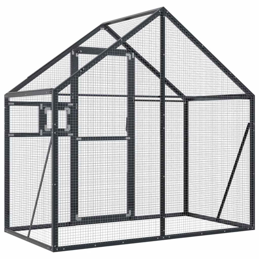 vidaXL Voliere Anthrazit 179x100x185 cm Aluminium