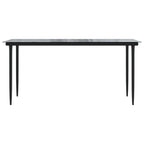 vidaXL Garten-Esstisch Schwarz 160x80x74 cm Stahl und Hartglas