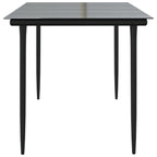vidaXL Garten-Esstisch Schwarz 160x80x74 cm Stahl und Hartglas