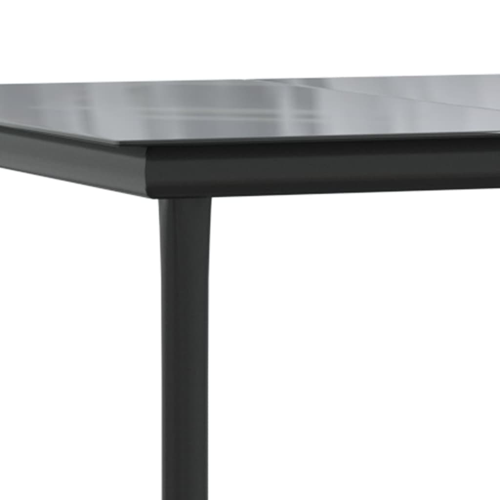 vidaXL Garten-Esstisch Schwarz 160x80x74 cm Stahl und Hartglas