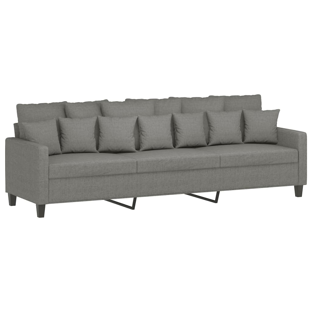 vidaXL 3-Sitzer-Sofa Dunkelgrau 210 cm Stoff