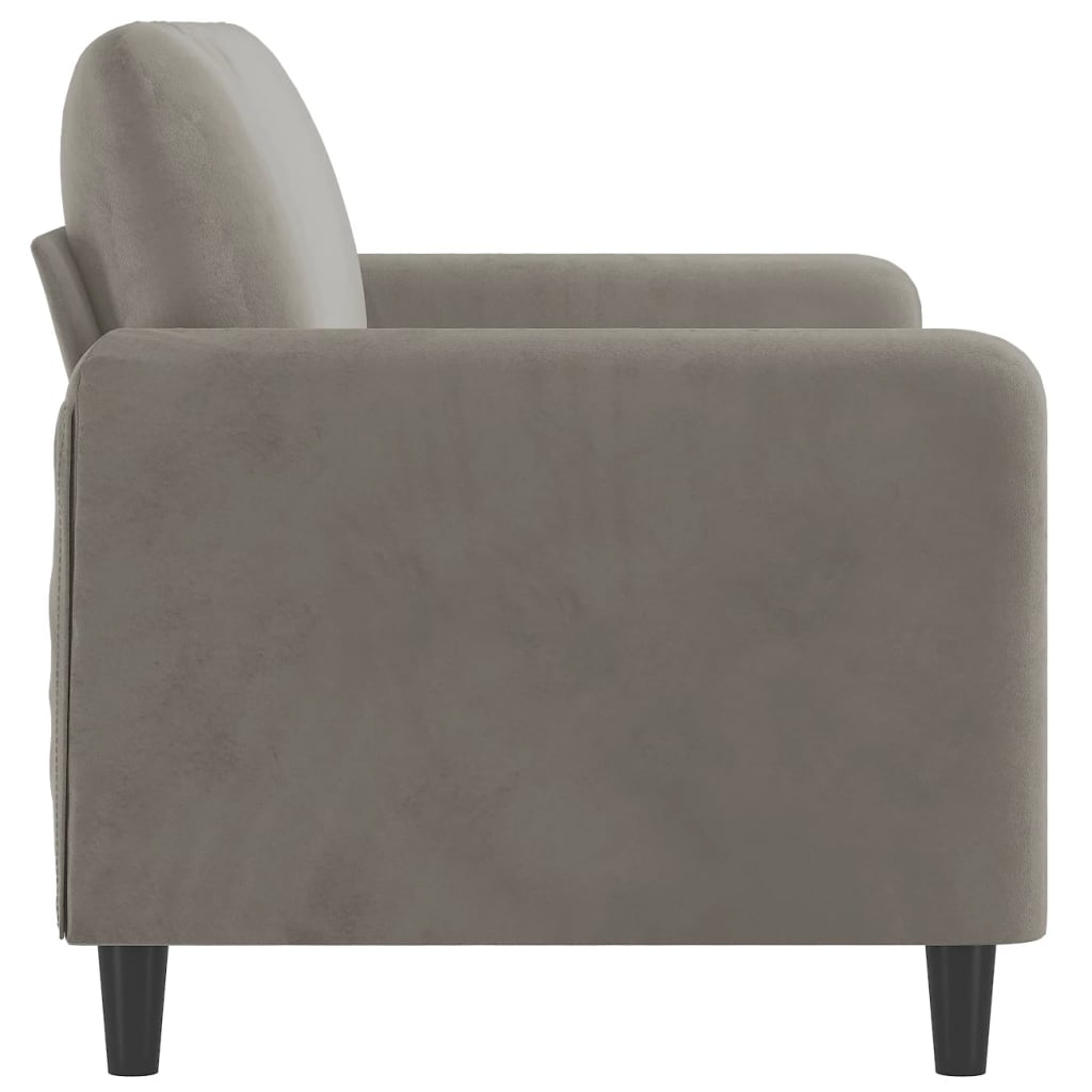 vidaXL 2-Sitzer-Sofa Hellgrau 140 cm Samt