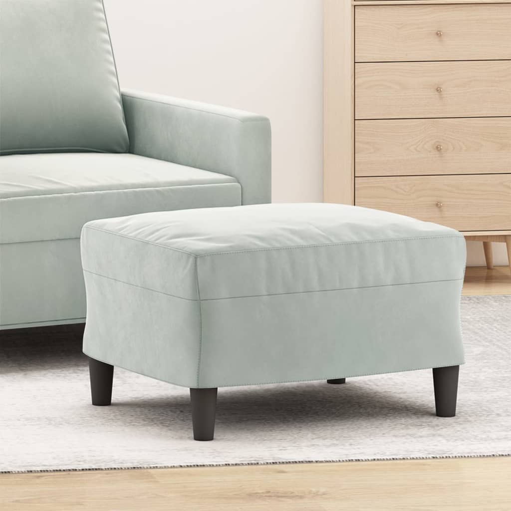 vidaXL Fußhocker Hellgrau 60x50x41 cm Samt