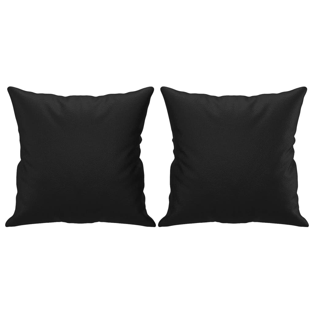 vidaXL Zierkissen 2 Stk. Schwarz 40x40 cm Kunstleder