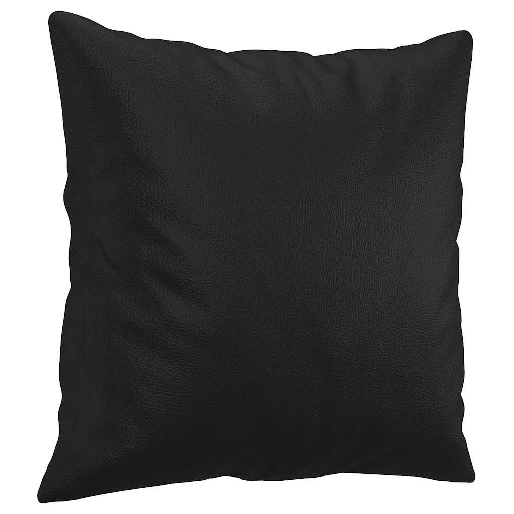vidaXL Zierkissen 2 Stk. Schwarz 40x40 cm Kunstleder