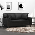 vidaXL Zierkissen 2 Stk. Schwarz 40x40 cm Kunstleder
