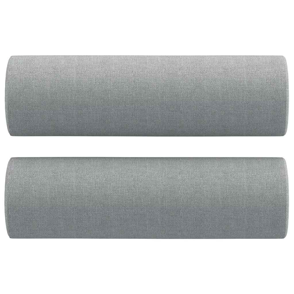 vidaXL Zierkissen 2 Stk. Hellgrau Ø15x50 cm Stoff