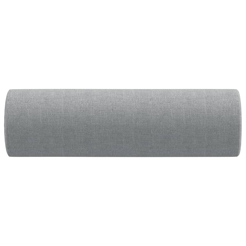 vidaXL Zierkissen 2 Stk. Hellgrau Ø15x50 cm Stoff