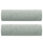 vidaXL Zierkissen 2 Stk. Hellgrau Ø15x50 cm Samt