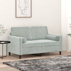 vidaXL Zierkissen 2 Stk. Hellgrau Ø15x50 cm Samt
