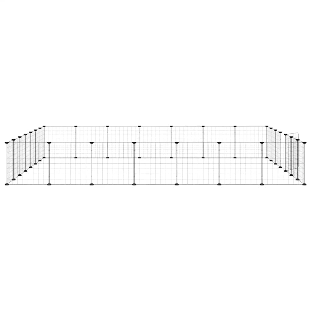 vidaXL 28-tlg. Haustierkäfig mit Tür Schwarz 35x35 cm Stahl