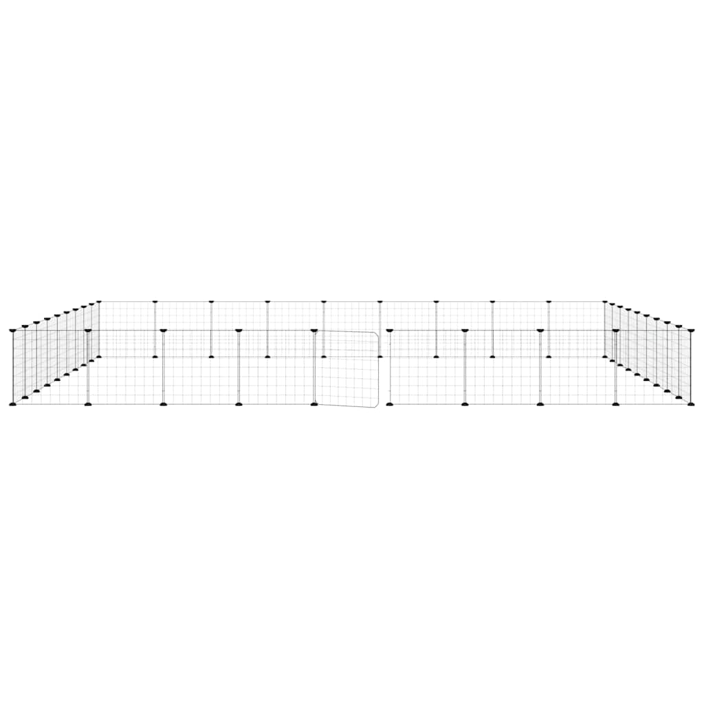 vidaXL 36-tlg. Haustierkäfig mit Tür Schwarz 35x35 cm Stahl