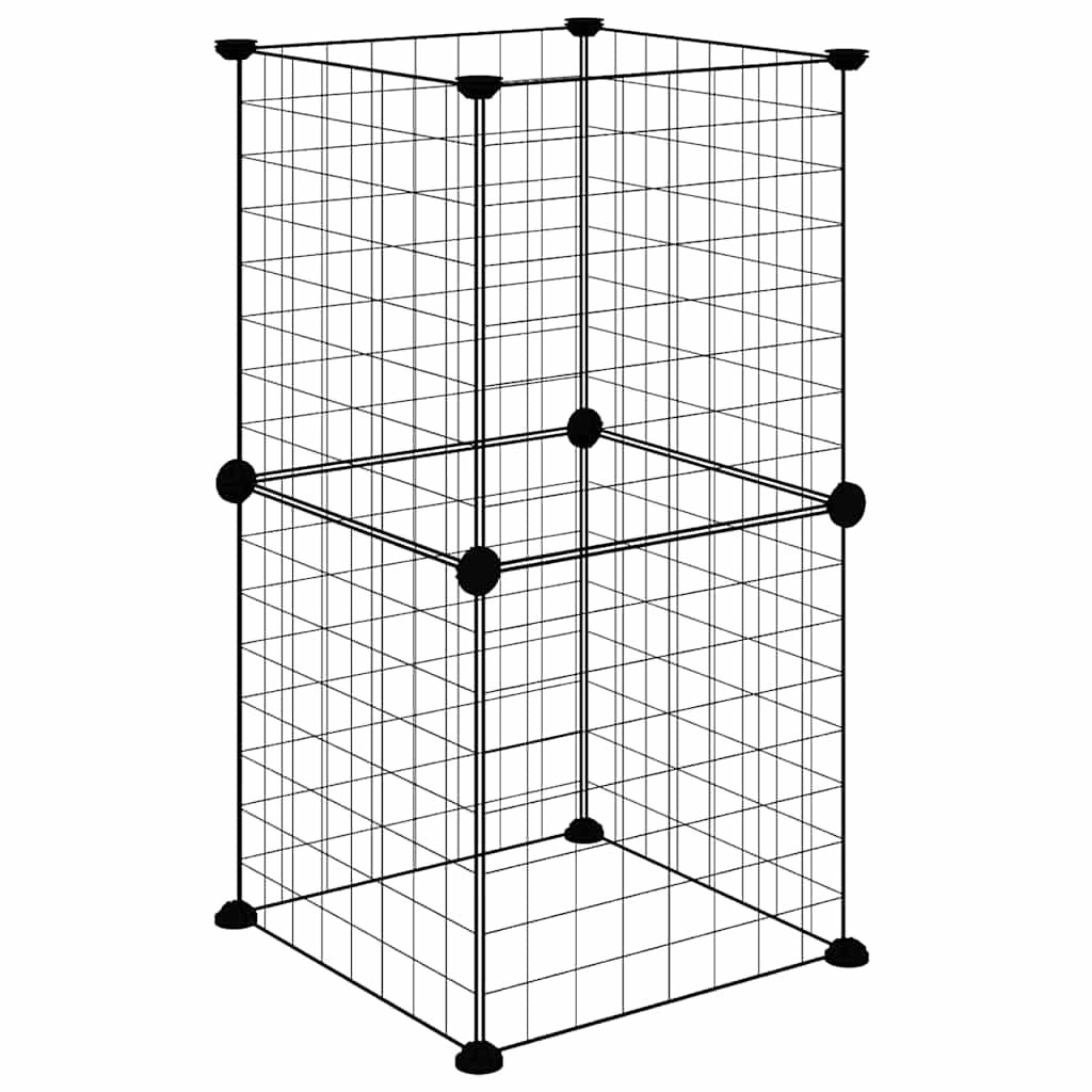 vidaXL 8-tlg. Haustierkäfig Schwarz 35x35 cm Stahl