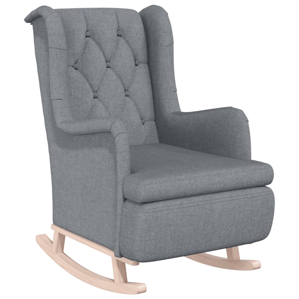 vidaXL Schaukelsessel mit Hocker Hellgrau Stoff